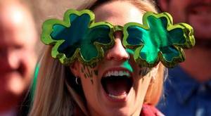 An Ireland fan before the Rugby World Cup match at The Millennium Stadium, Cardiff.